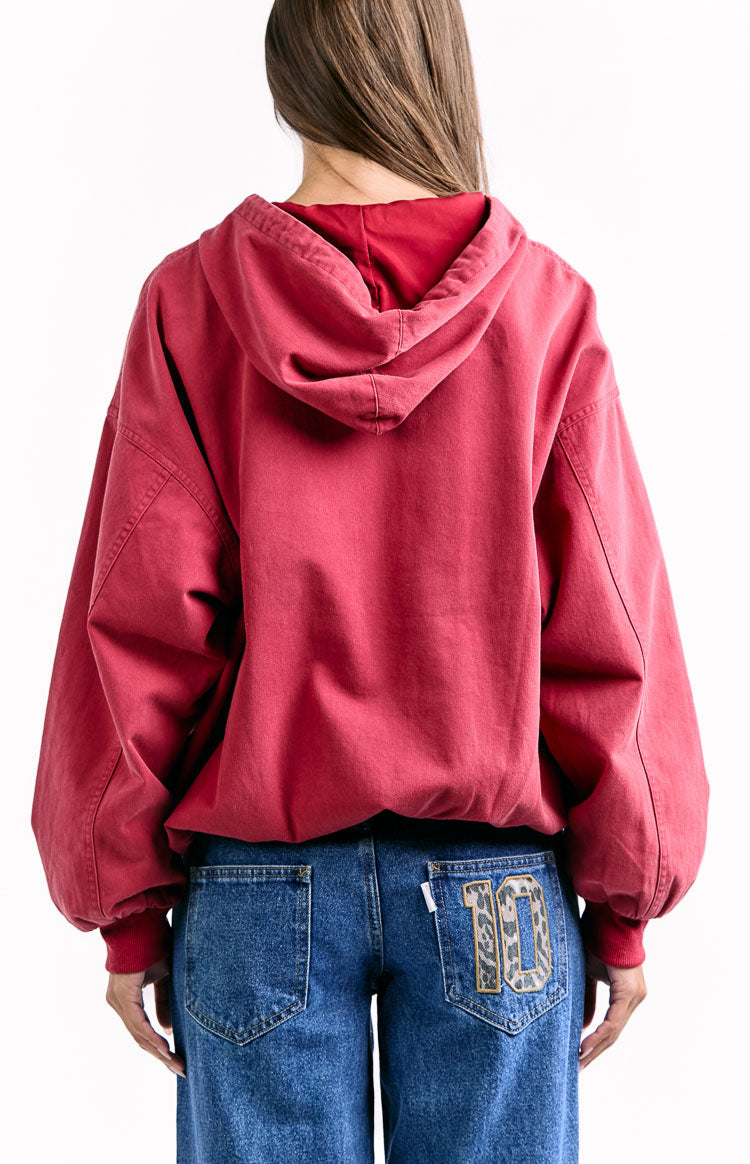 Tate Washed Red Oversized Hooded Jacket Image