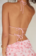 Tay Pink Sequin Halter Top Image