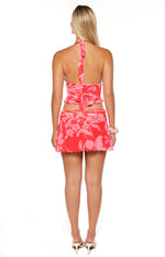 Tilley Red Floral Ruched Mini Skirt Image