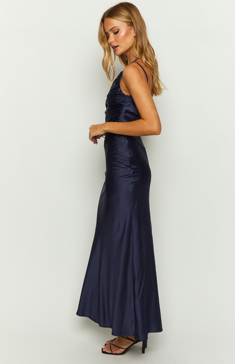 Shop Formal Dress - Tina Navy Formal Maxi Dress fourth image