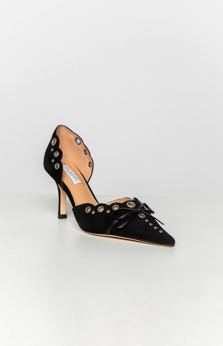 Tony Bianco Safari Black Suede Heels Image