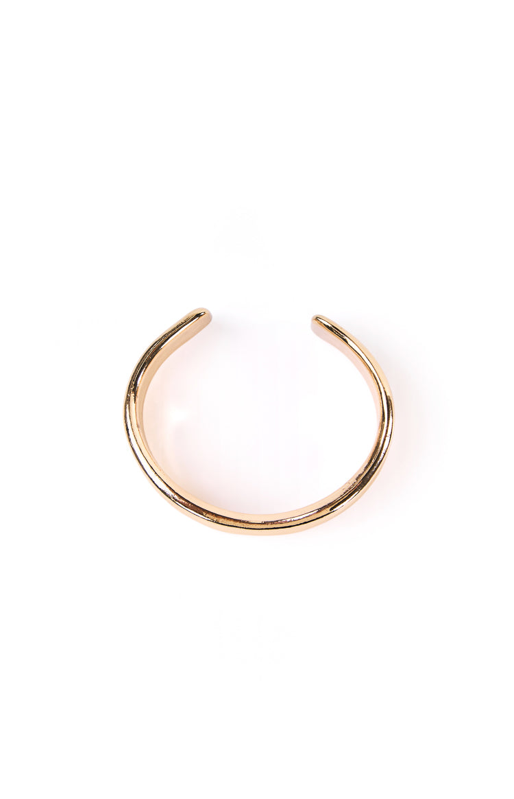 True Desire Gold Wavy Cuff Bangle Image