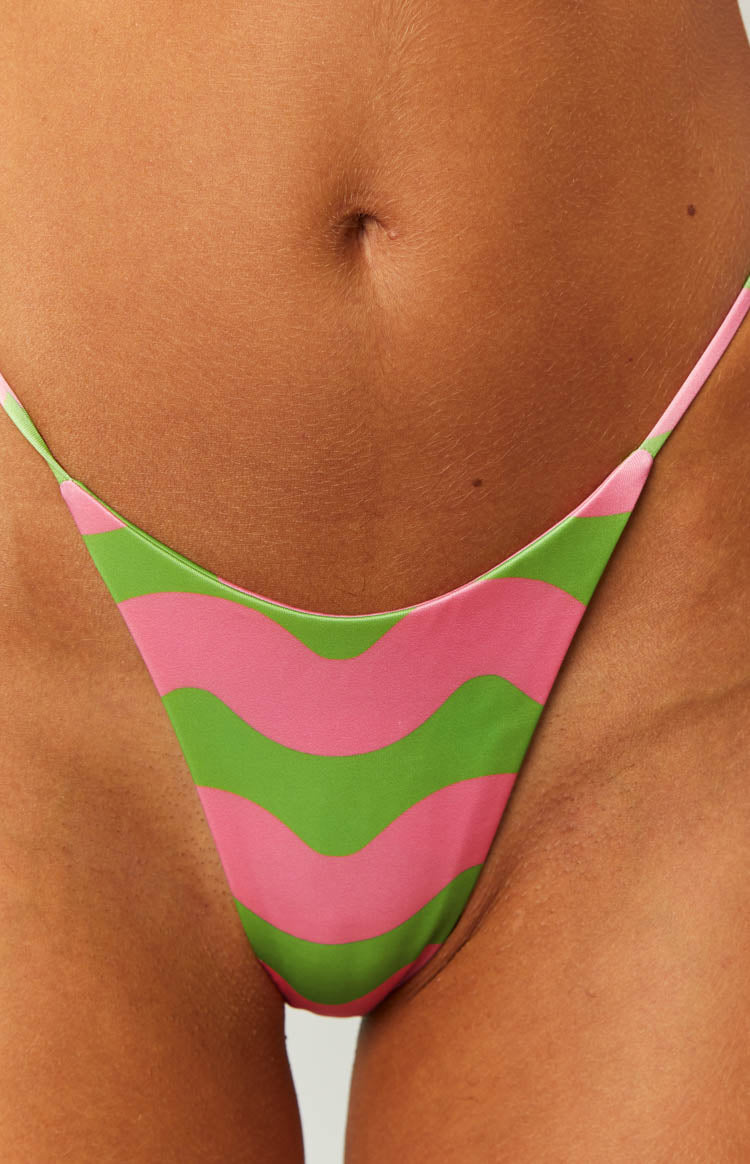 Two Swim Watermelon Pink Cheeky Tie Bikini Bottom Image