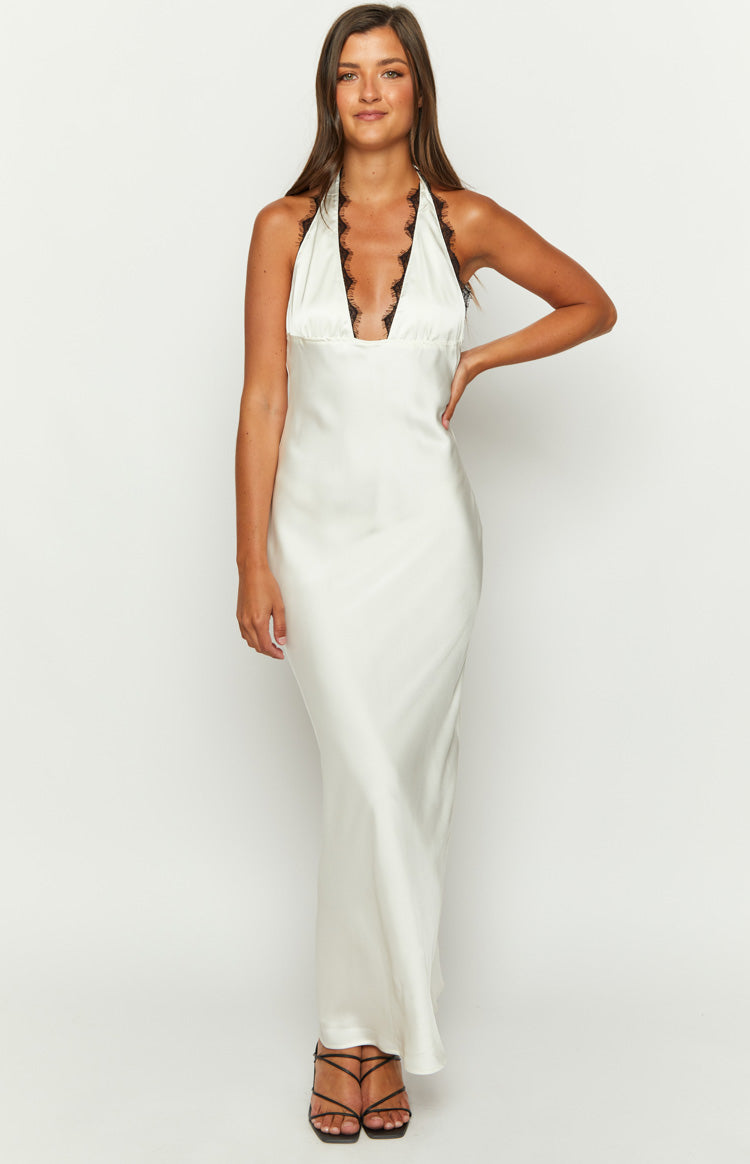 Valletta White Halter Neck Maxi Dress – Beginning Boutique