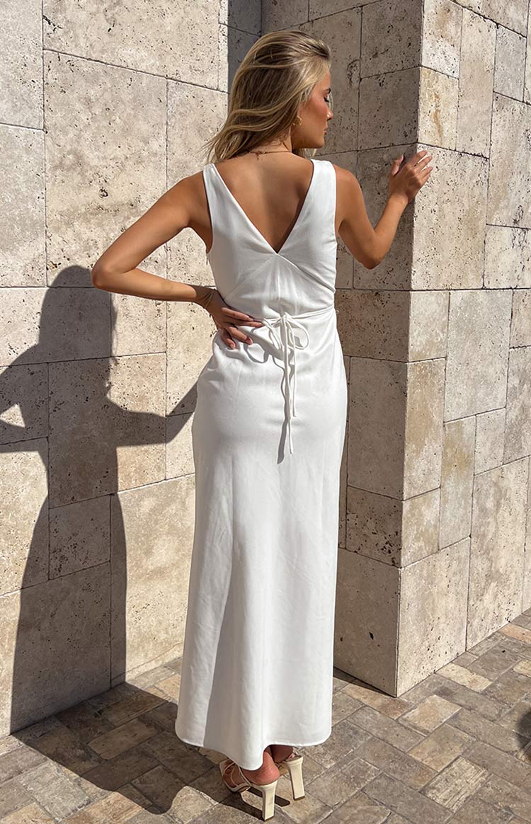 Verlaine White Linen Blend Maxi Dress Image