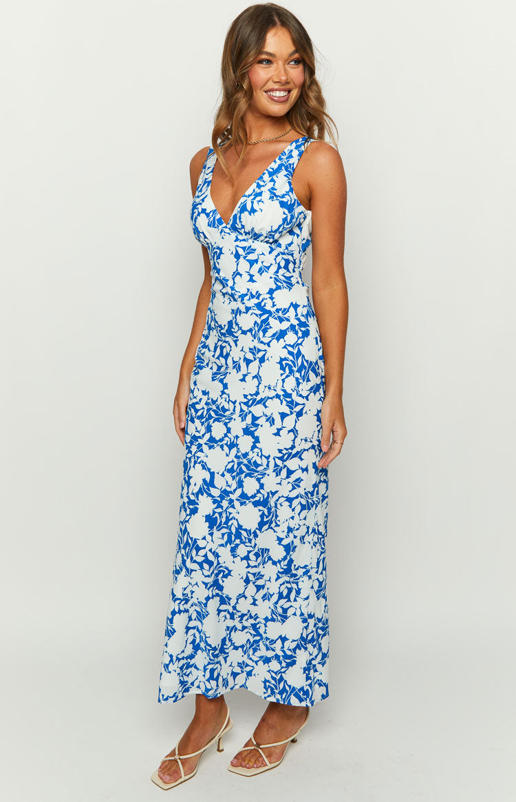 Verlaine Blue Floral Maxi Dress Image