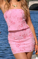 Vila Light Pink Strapless Beaded Top Image