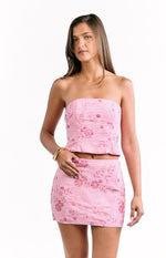 Vila Light Pink Strapless Beaded Top Image