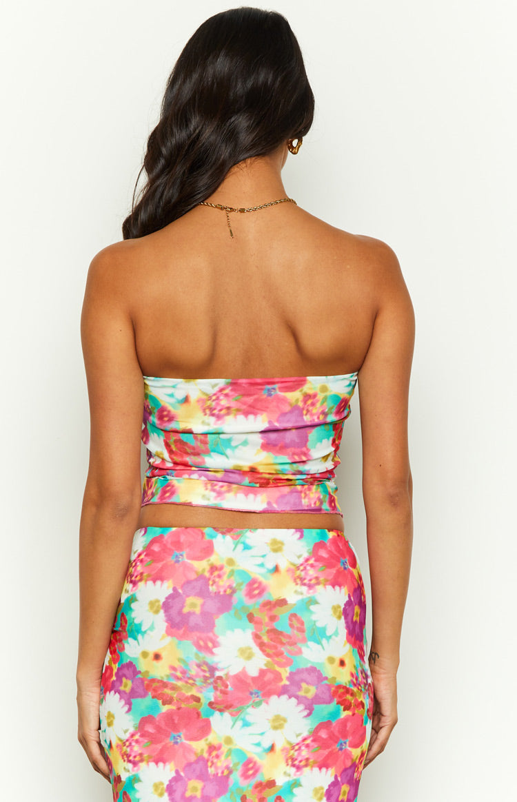 When In Rome Floral Print Tube Top Image