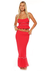 Wiatt Red Maxi Skirt Image