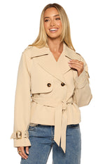 Wilda Cream Cropped Trench Coat Image