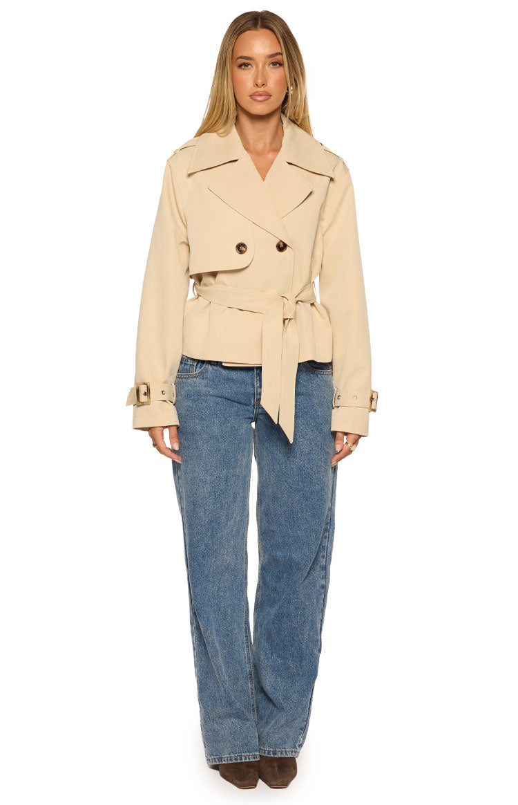 Wilda Cream Cropped Trench Coat Image