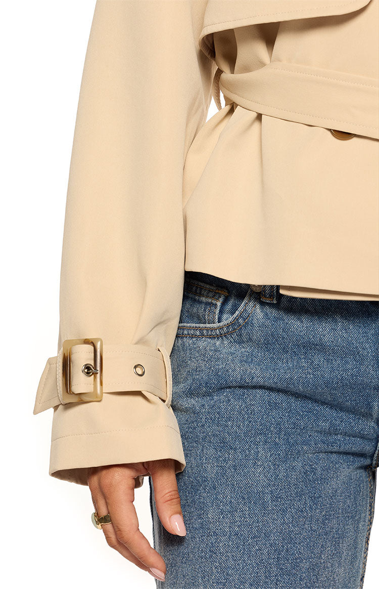 Wilda Cream Cropped Trench Coat Image