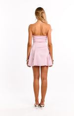 Zander Pink Strapless Cut Out Party Mini Dress Image