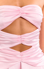 Zander Pink Strapless Cut Out Party Mini Dress Image