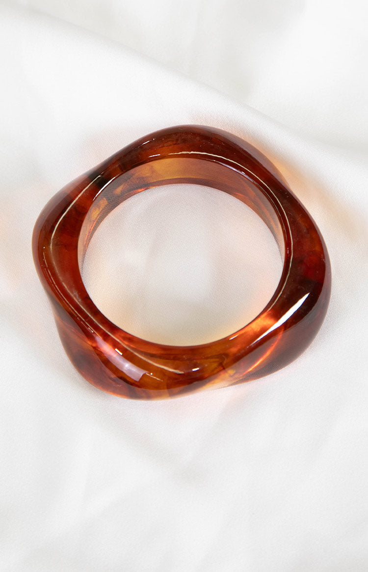 Zantie Tortoiseshell Resin Square Bangle Image