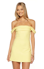 Zoella Yellow Off The Shoulder Crepe Mini Dress Image