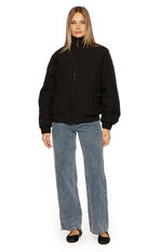 Ace Black Oversized Puffer Jacket Image