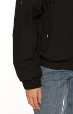 Ace Black Oversized Puffer Jacket Image