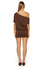 Bisou Brown Off Shoulder Mini dress Image