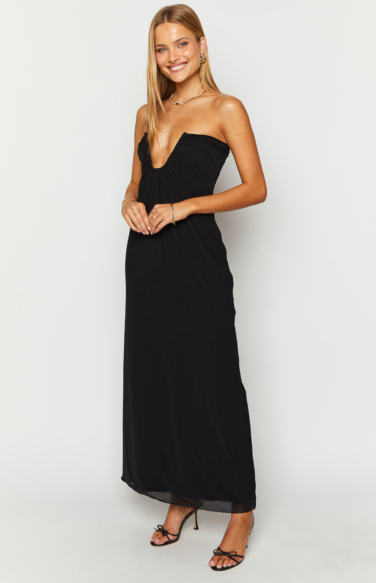 Braelyn Black Strapless Maxi Dress Beginning Boutique AU