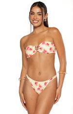 Cabana Yellow and Pink Floral Print Bikini Bottoms Image