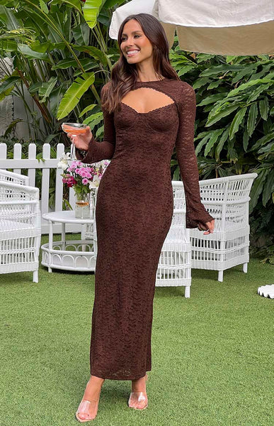 maxi dresses melbourne Camielle Brown Maxi Dress