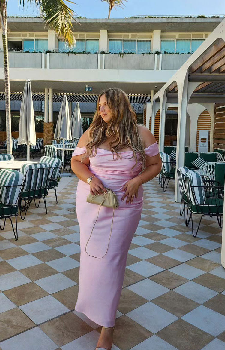 Ella Light Pink Off Shoulder Formal Maxi Dress | Beginning Boutique AU Ella Light Pink Off Shoulder Formal Maxi Dress | Beginning Boutique AU