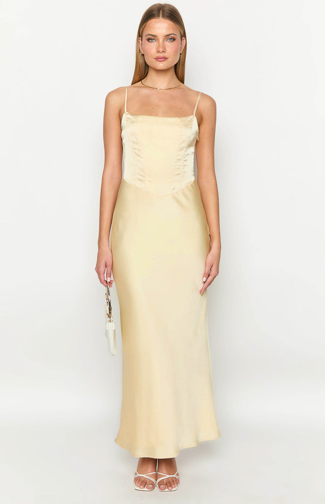 Dreamboat Beaded Maxi Dress - Yellow