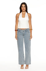 Ivie White Corset Halter Neck Top Image