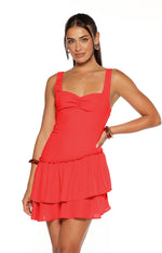Little Lies Red Ruffle Mini Dress Image
