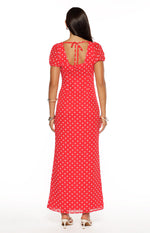 Lovella Red Polka Dot Maxi Dress Image
