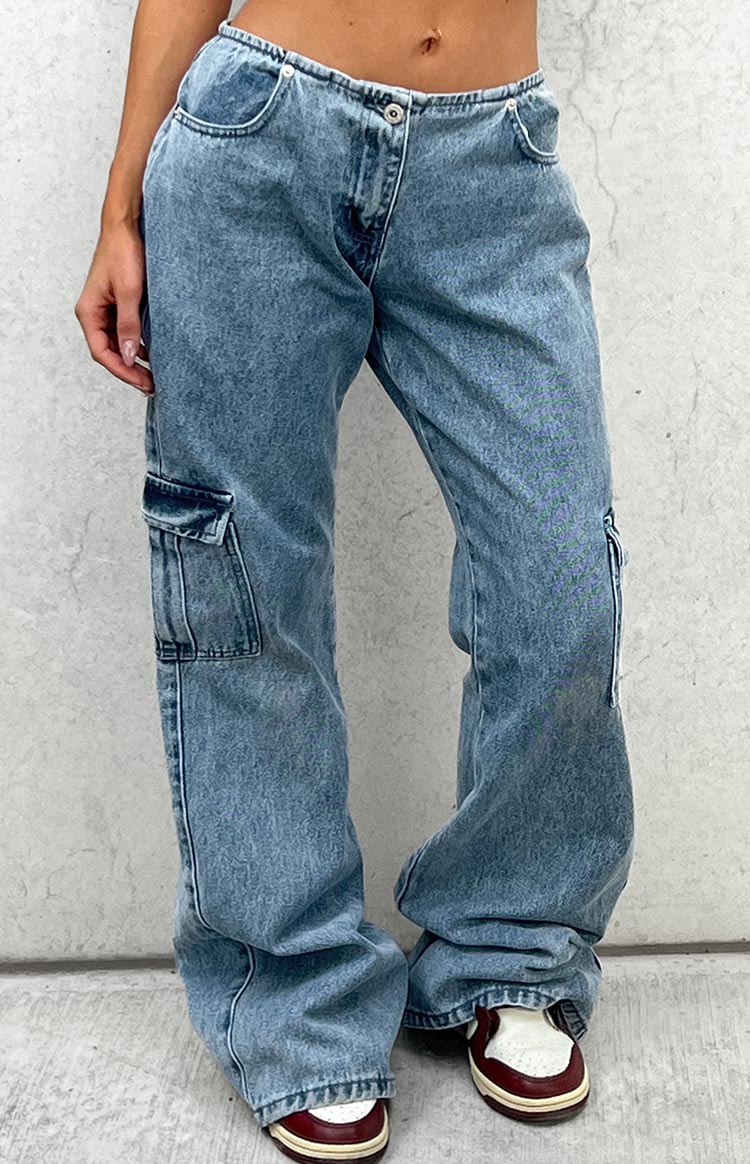 Oliver Mid Wash Low Waist Wide Leg Jeans – Beginning Boutique