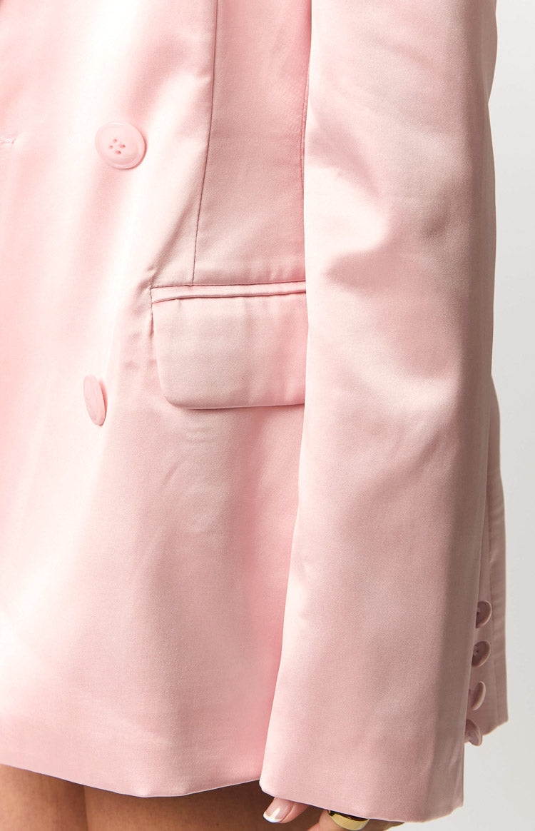 Rose Pink Satin Blazer Beginning Boutique AU - Main Image