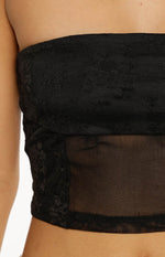 Stay Black Strapless Mesh Corset Top Image