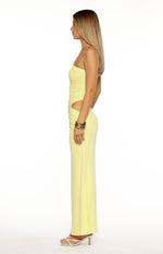 Xela Yellow Strapless Maxi Dress Image
