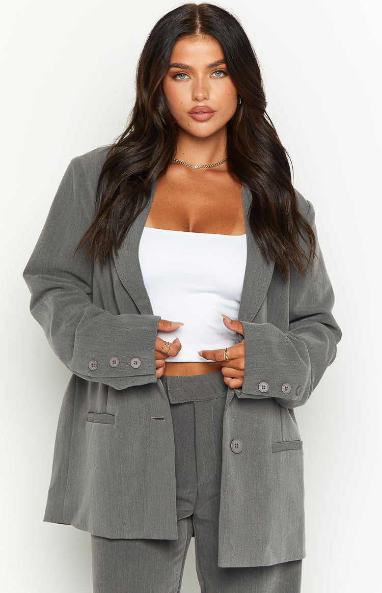 Allure Grey Blazer Beginning Boutique