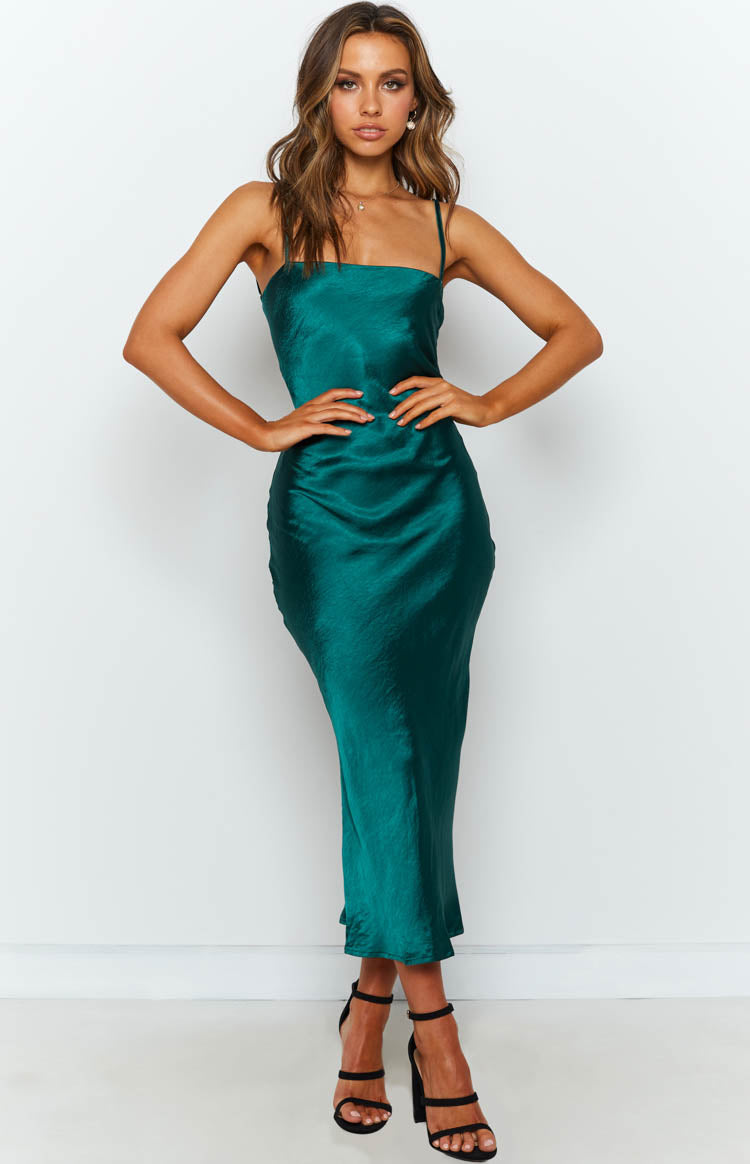 Amaryllis Dress Emerald – Beginning Boutique