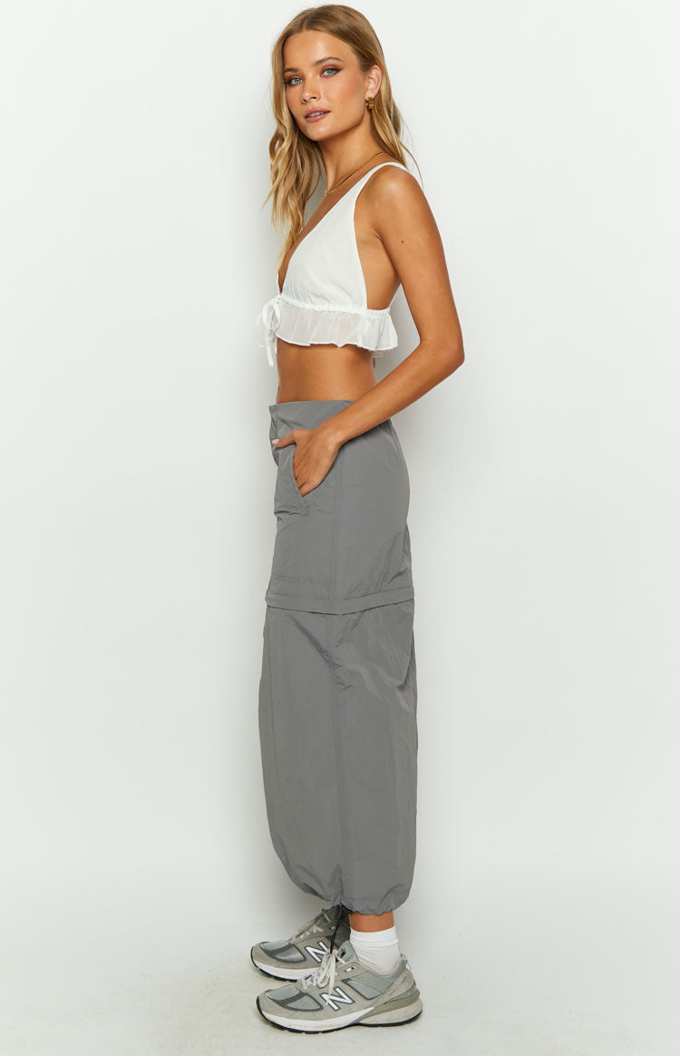 Astin Grey Cargo Midi Skirt Image