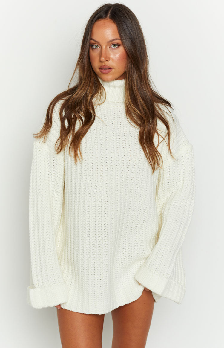 Bonnie White Sweater Dress Beginning Boutique