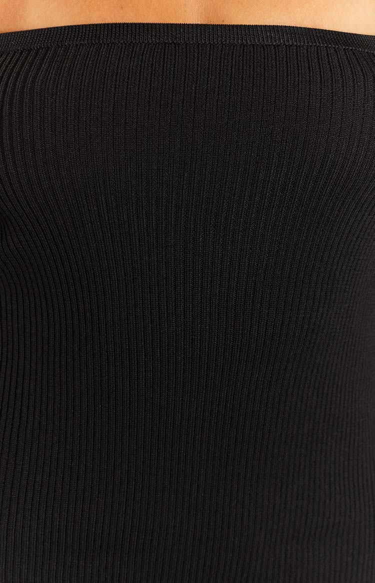 Branca Black Long Sleeve Knit Mini Dress Image