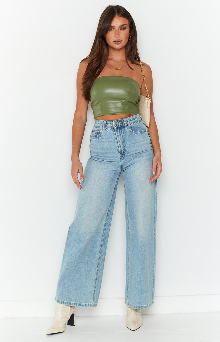 Brielle Green Strapless Top Image