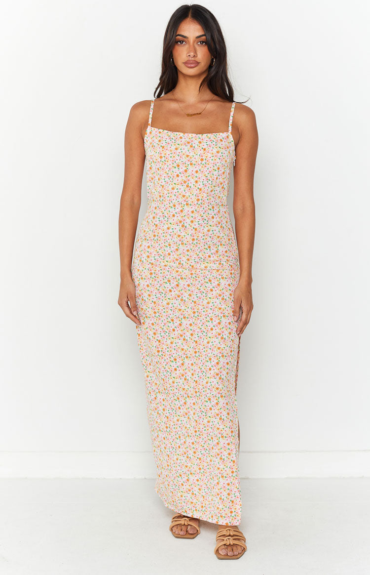 Chrissy Pink Floral Maxi Slip Dress BB Exclusive