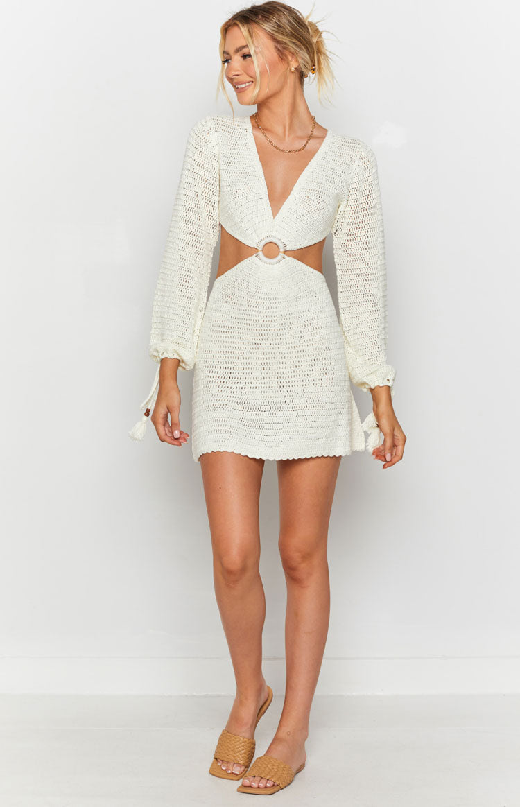Cleo Crochet Dress White Image