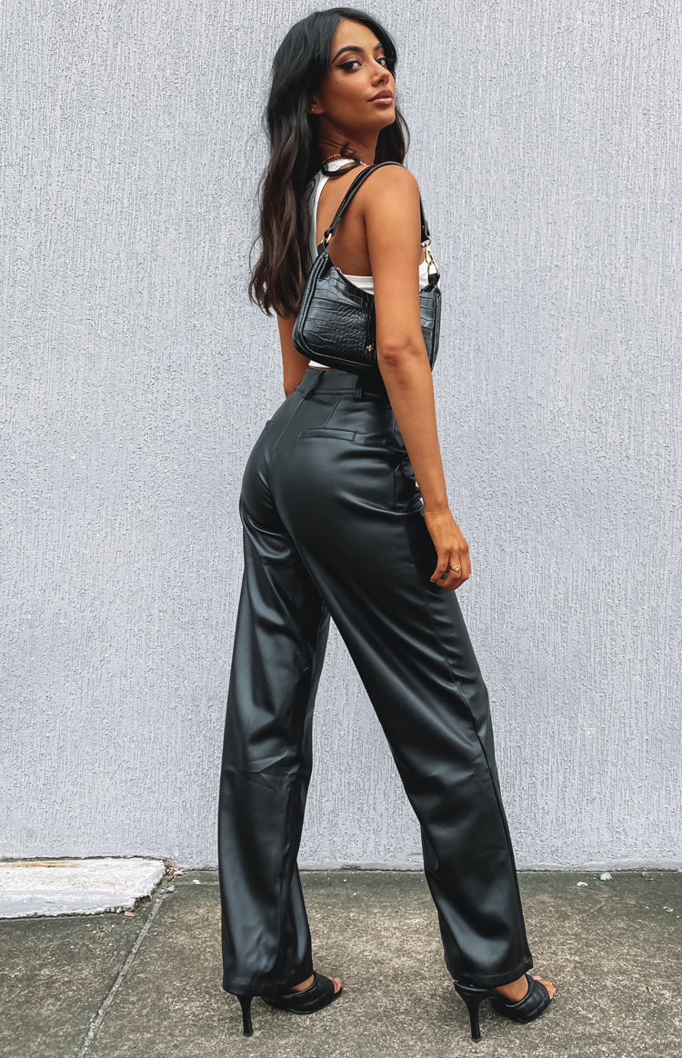 Cool Shade PU Pants Black Beginning Boutique