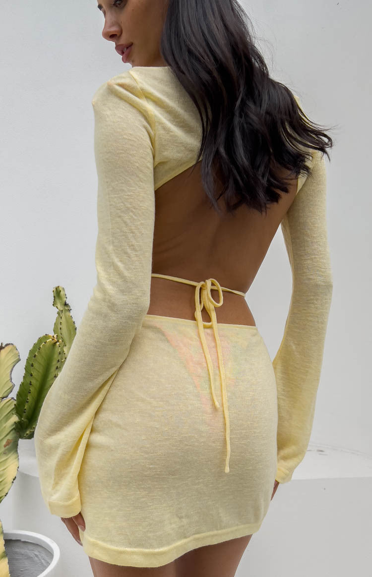 Dacota Yellow Backless Mini Dress Image