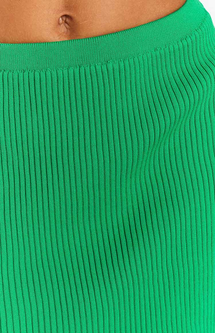 Dominica Green Rib Mini Skirt Image