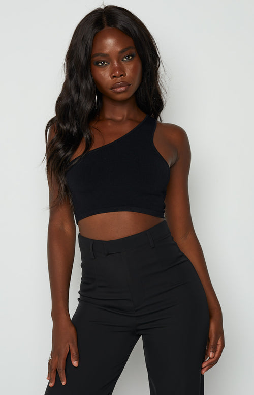 Black Plt Sport Racer Back Crop Top, Active