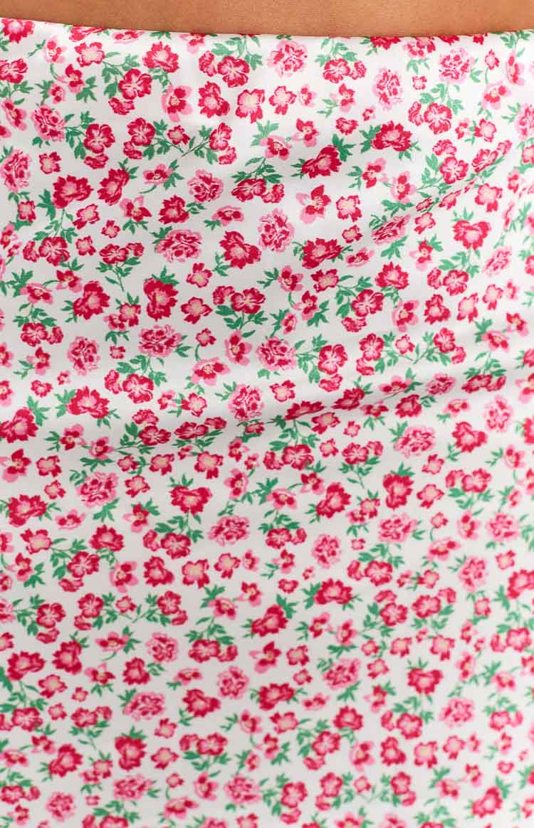 Eliza Pink Floral Mini Skirt Image