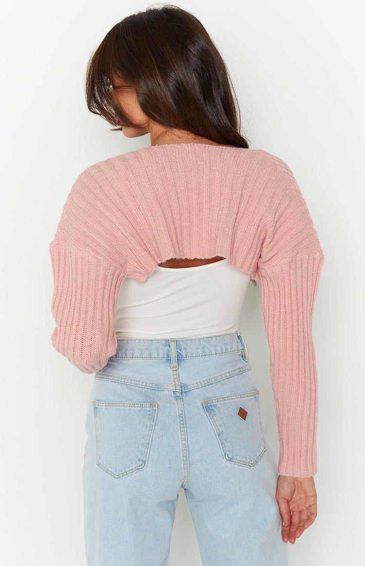 Elsa Pink Rib Knit Bolero Beginning Boutique